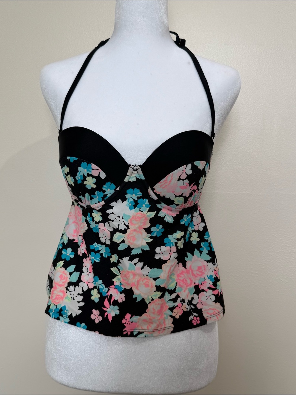 Y2K 2000s Floral Halter Tankini Top
